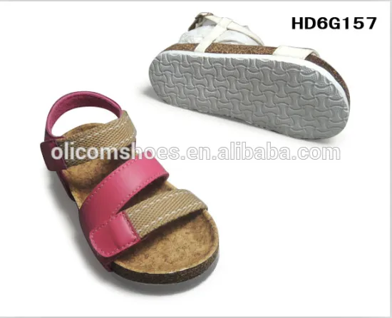 Wholesale Genuine Leather kid Sandal Boys Cork Sandals From China, High Quality Kids Boys Sandals