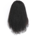 Parrokki tax-xagħar afro kinky bizzilla tax-xagħar uman quddiem bejjiegħ tax-xagħar verġni Brażiljan sħiħ ħafna afro kinky wig curly għal nisa suwed