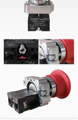 CHNT Emergency Stop Button Switch: NP2-BS542, 545 Hole, 22mm Self-Locking Mushroom Head