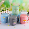 High Quality Ceramic Mug with Spoon and Lid