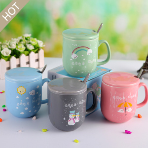 Cartoon Shape Ceramic Cup with Cover