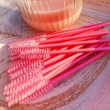 50pcs Nylon Wholesale Eyelash Brush & Eyebrow Mascara Brush for Eyelash Beauty Makeup