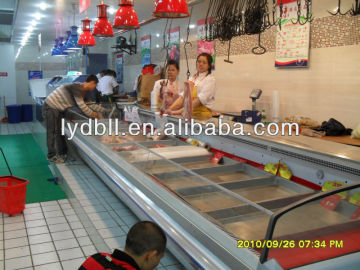 Platform meat display showcase
