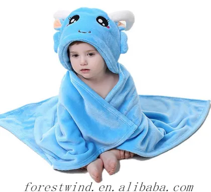 Best price kids cartoon character hooded bath towels for baby gift