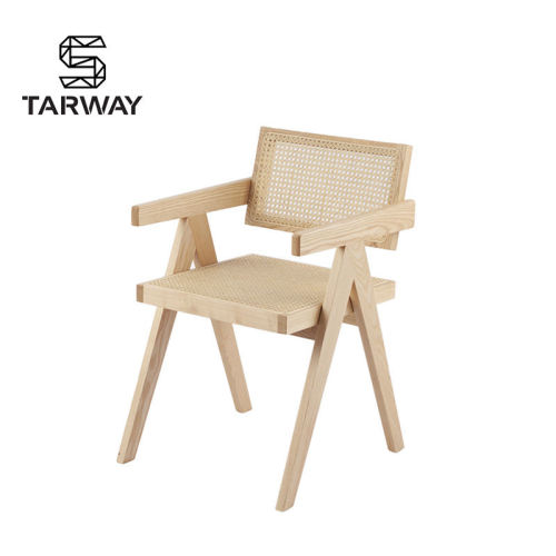 Wholesale Rattan Seat And Back Armless Wood Frame Dining Chair For Living Room Cane Seat and back Wicker