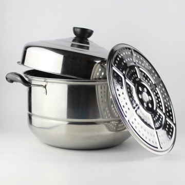 3 Layers Stainless Steel Steamer Pot with Lid