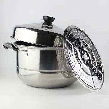 3 Layers Stainless Steel Steamer Pot with Lid