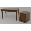 Executive Office Table with Movable Cabinet