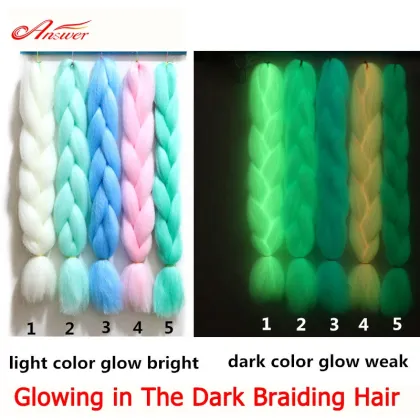New Arrive 24inch 100g 100% Glowing Synthetic Jumbo Braids Shining Hair In The Darkness
