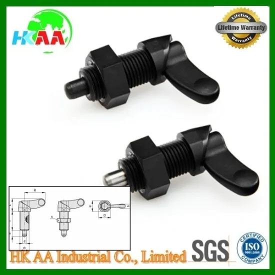 Technopolymer lever indexing plungers with rest position