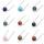 Natural 18MM Round Semi Precious Stone Sphere Crystal Balls Charms Chain Necklace