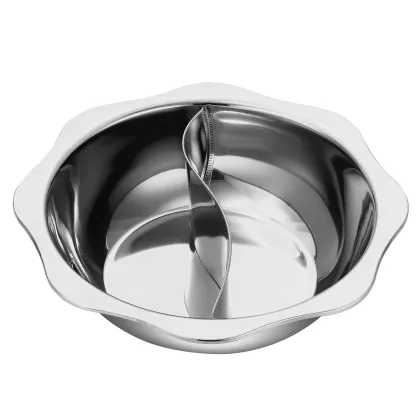 Thickened Stainless Steel Dual Flavor Hotpot Pot - Circular Sun Shaped Hotpot