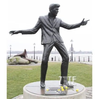 Custom life size metal bronze billy fury sculpture