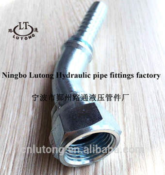 SAE J 514 swaged hydraulic zinc plate pipe fittings 45 angle JIC female 74 degree cone seat