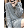 Korean version V-neck simple wool dress