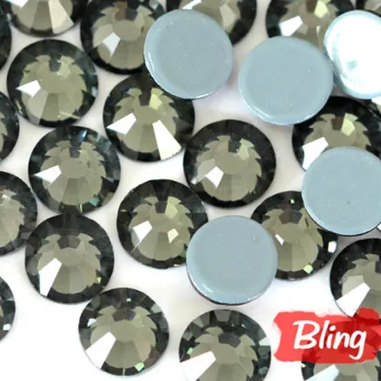 Bling Hotfix Rhinestones Black Diamond SS20