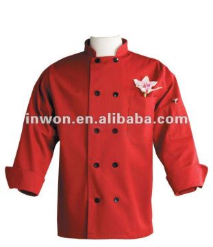 popuplar long sleeve red chef jacket