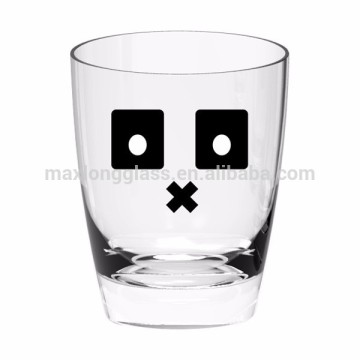 Machine made Water glass cup with smile face