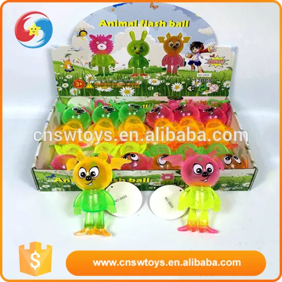 Best selling toy game cute cartoon shape flashing bounce ball