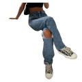 Cargo Pants Women Ripped Jeans For Women Mom Jean High Waist Jeans Holes Thin Women's Baggy Fashion Jeans Long Denim Trousers