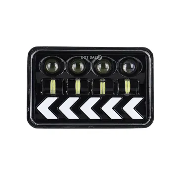 WUKMA 4x6 Inch LED Headlight with DRL and Turn Signals for Pickup Trucks