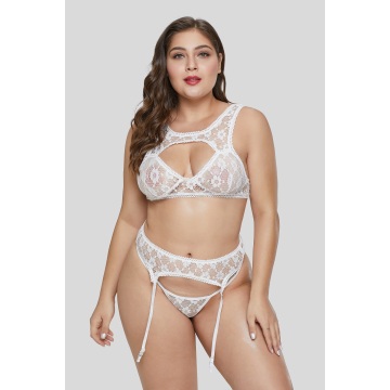 Conjunto de sutiã de renda plus size personalizado