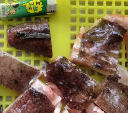 High quality frozen skin-on monkfish fillet