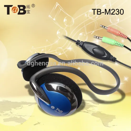 2015 factory manufacturing best selling high quality neckband headphone with MIC and volume control for pc