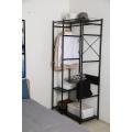 black wardrobe metal 3 layers shelves