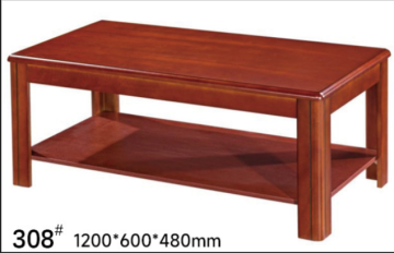 Solid Wood Walnut Finish Double Tier Coffee Table
