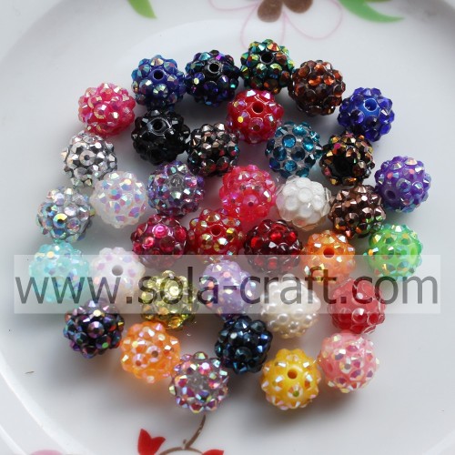 Cuentas de Shamballa Diso de diamantes de imitación de cristal de 10-22 MM