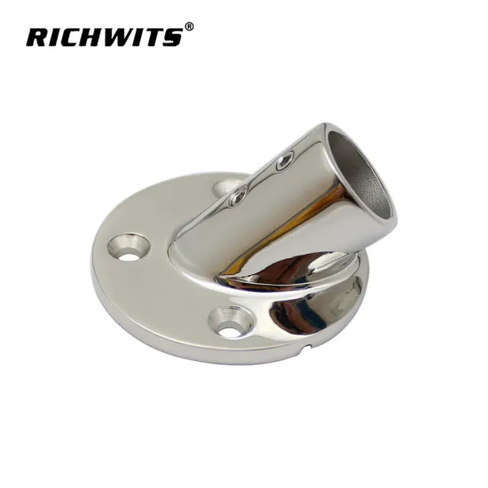 Marine hardware 316 Stainless Steel Boat Hand Rail Fitting 45 Degree round Base for tube 1 inch 7/8inch