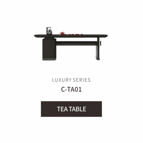 Mesa de café de madera con estantes