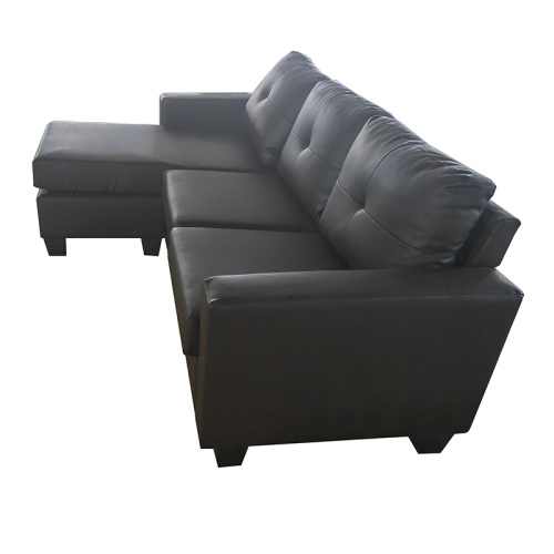 Synthetic Leather L Shaped Corner Sofa With Lounge