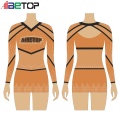 Elite Orange Kurzarm-Cheer-Uniformen für Wettbewerbe