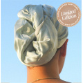 satin wrapped hair towel