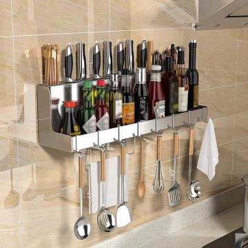 Wall Mount Spice Rack With Hooks/60CM