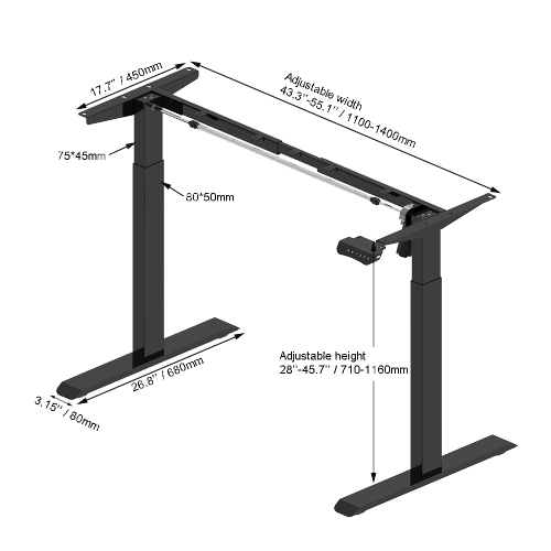 Height Adjustable Standing Desk With Usb