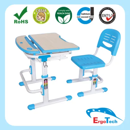 Multi-functional Metal and Plastic Kid learning desk and chair