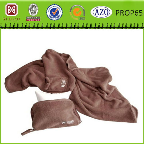 Portable double-face useful with handle high quality oem zhejiang coral fleece travel blanket