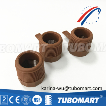 Free sample BSPT thread brown color plastic pipe fittings pph connector for pph pipe system