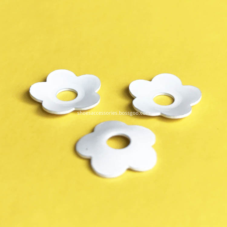 Tiny White Enameled Flowers