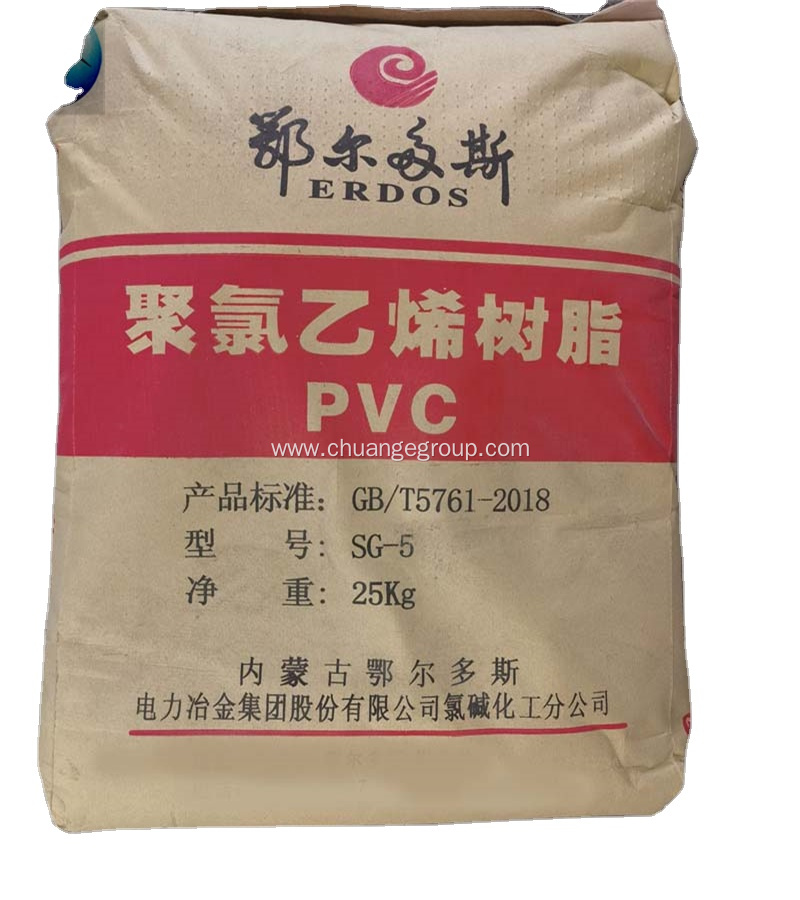 Erdos PVC Resin Polyvinyl Chloride Resin Sg5 K67