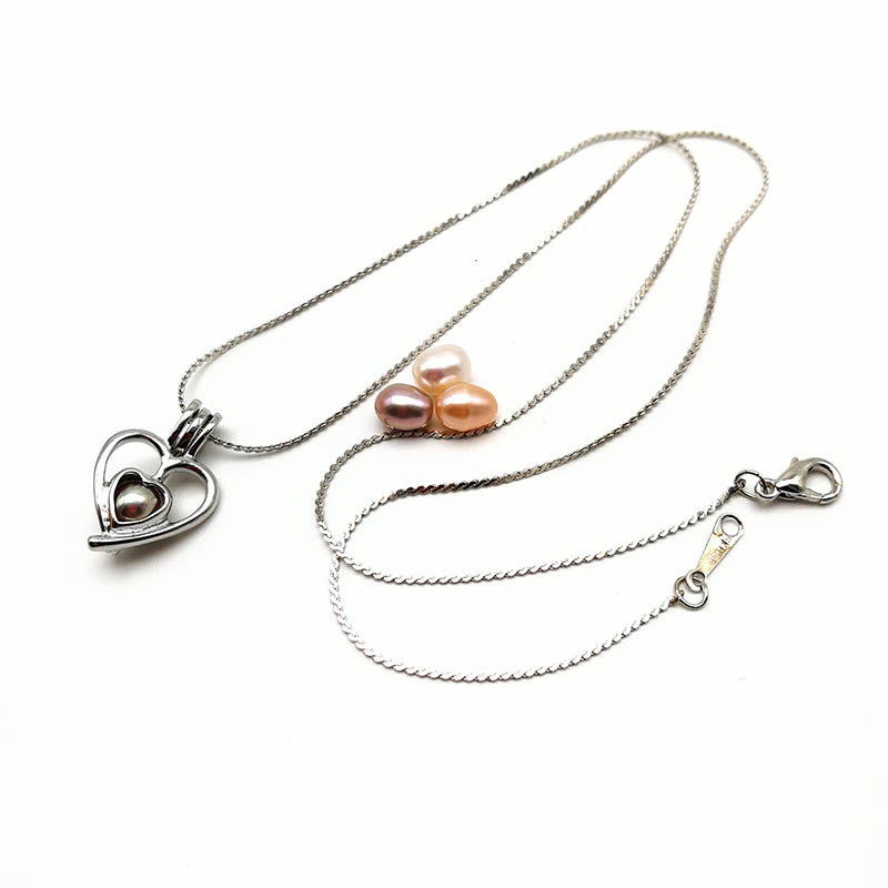 Oyster Pearl Jewelry Set w/Sterling Silver Heart & Rosegold Butterfly  Pendant - The Wish Pearl