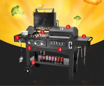 Hot Black Dual Fuel Portable BBQ Outdoor Picnic Stove Folding Charcoal Grill Metal BBQ