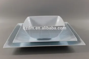 12PCS White Melamine square dinner set FDA
