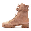 Stylish Casual Boots Featuring Knit Bow Roman Detail