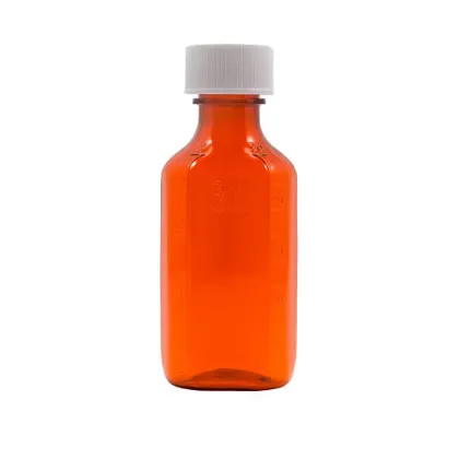 Wholesale PET Plastic Cough Syrup Bottles: 2oz & 4oz Oval Medicine Containers for Pharmacy Use