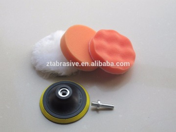 2x 3'' Cleaning Polishing Sponge Buffing Pad Foam Kit for Car Metalware Orange