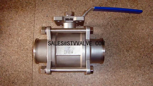 3pc long butt weld end threaded ball valve